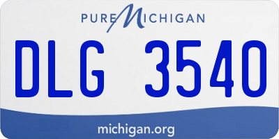MI license plate DLG3540