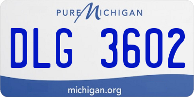 MI license plate DLG3602
