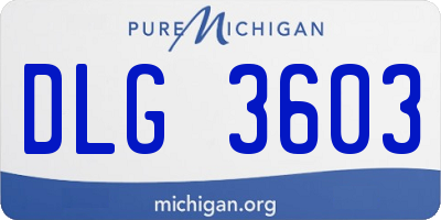 MI license plate DLG3603