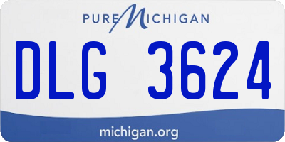 MI license plate DLG3624