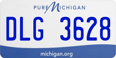 MI license plate DLG3628