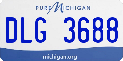 MI license plate DLG3688