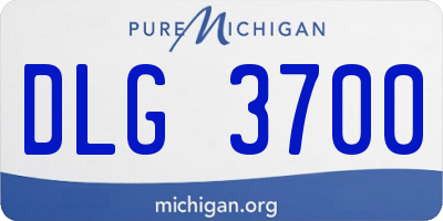 MI license plate DLG3700