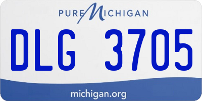 MI license plate DLG3705