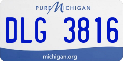 MI license plate DLG3816