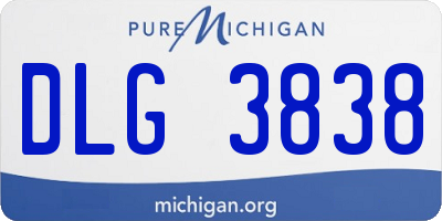 MI license plate DLG3838