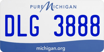 MI license plate DLG3888