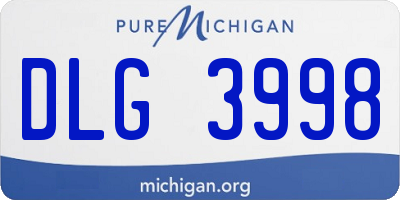 MI license plate DLG3998