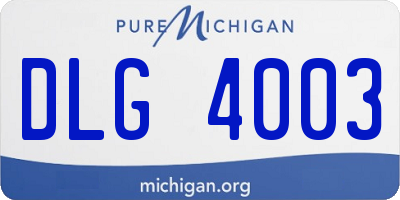 MI license plate DLG4003