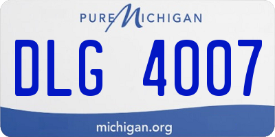 MI license plate DLG4007