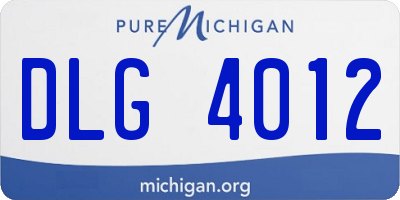 MI license plate DLG4012