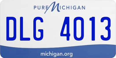 MI license plate DLG4013