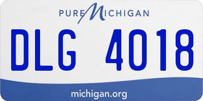 MI license plate DLG4018