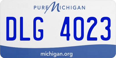 MI license plate DLG4023