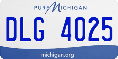 MI license plate DLG4025