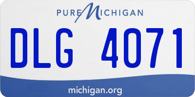 MI license plate DLG4071