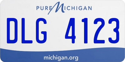 MI license plate DLG4123