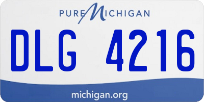 MI license plate DLG4216