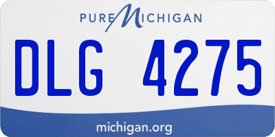 MI license plate DLG4275