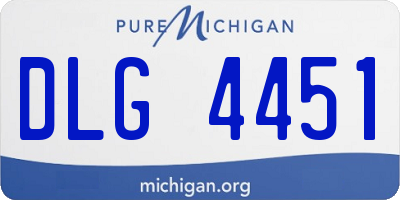 MI license plate DLG4451