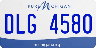 MI license plate DLG4580