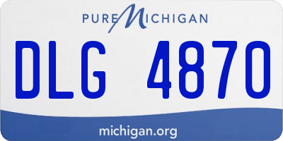 MI license plate DLG4870