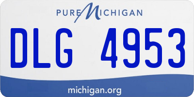 MI license plate DLG4953