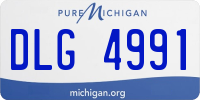MI license plate DLG4991