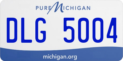 MI license plate DLG5004