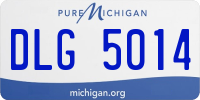 MI license plate DLG5014