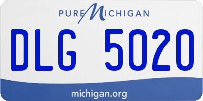 MI license plate DLG5020