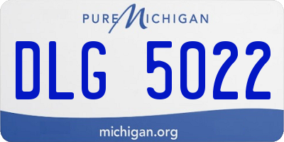 MI license plate DLG5022