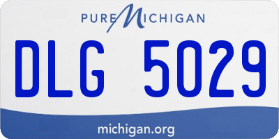 MI license plate DLG5029