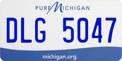 MI license plate DLG5047