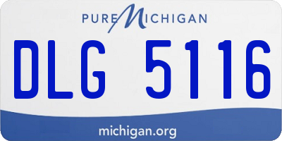MI license plate DLG5116