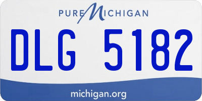 MI license plate DLG5182