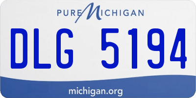 MI license plate DLG5194