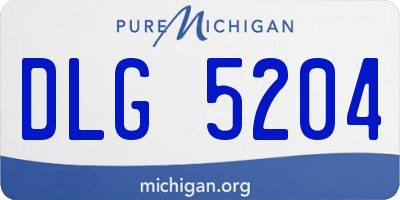 MI license plate DLG5204