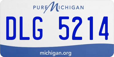MI license plate DLG5214