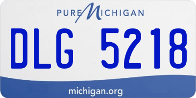 MI license plate DLG5218