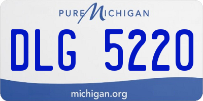 MI license plate DLG5220