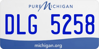 MI license plate DLG5258