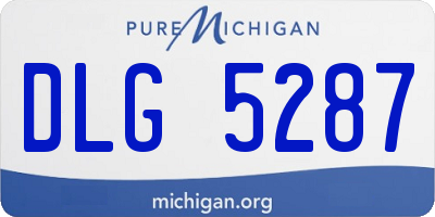 MI license plate DLG5287