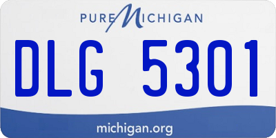 MI license plate DLG5301
