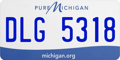 MI license plate DLG5318