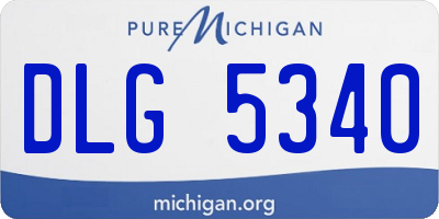 MI license plate DLG5340