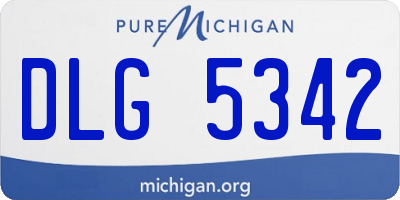 MI license plate DLG5342