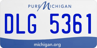 MI license plate DLG5361