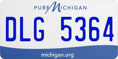 MI license plate DLG5364