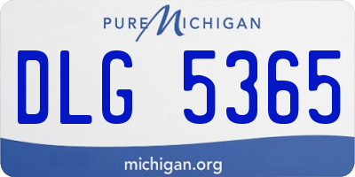 MI license plate DLG5365